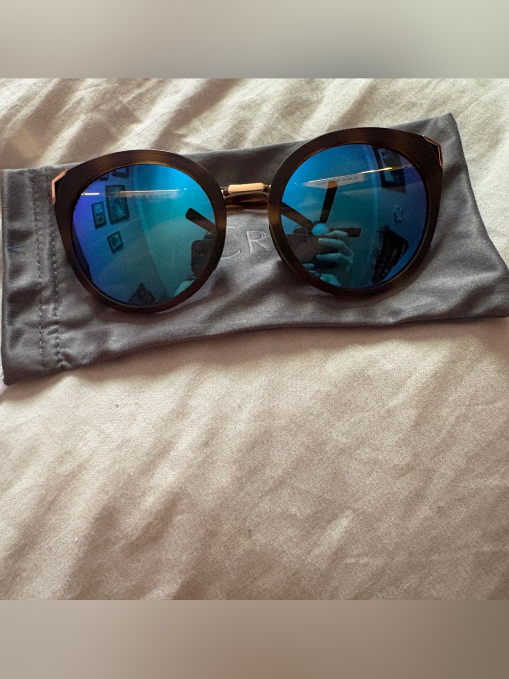 OAKLEY Top knot OO9434-0656 56-20/140 Round Blue Mirrored Lens Sunglasses